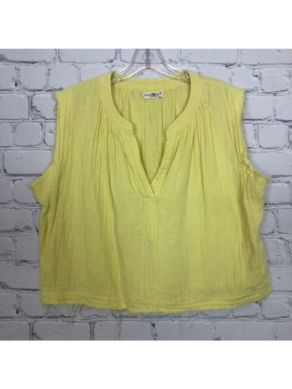 Natural Life Yellow Sleeveless Cropped Top Size M